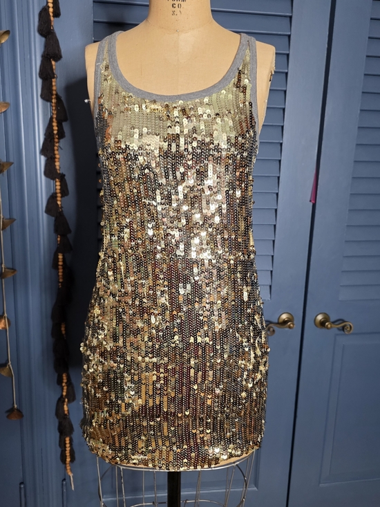 Dolce & Gabbana Dresses & Skirts - Dolce & Gabbana Gold Sequin Tank Mini Dress